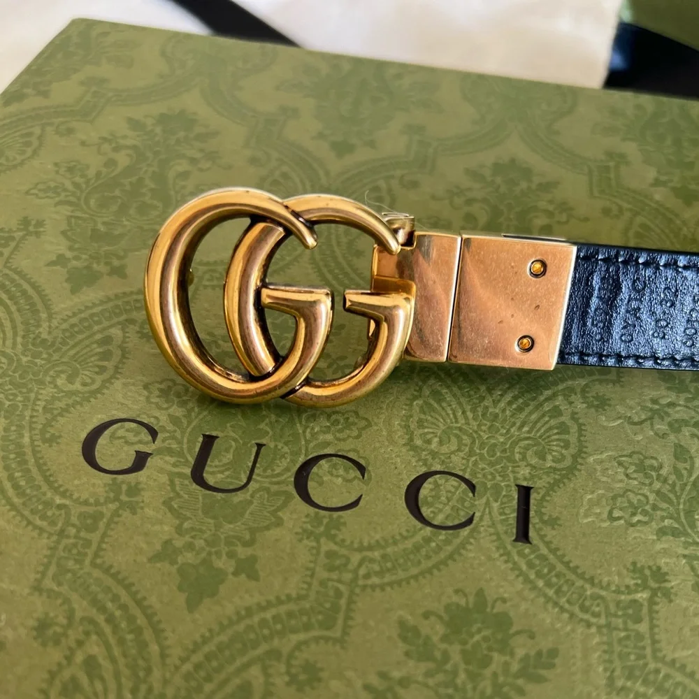 GG Marmont reversible thin belt size 80- brand new + Gucci packaging - Picture 2 of 9